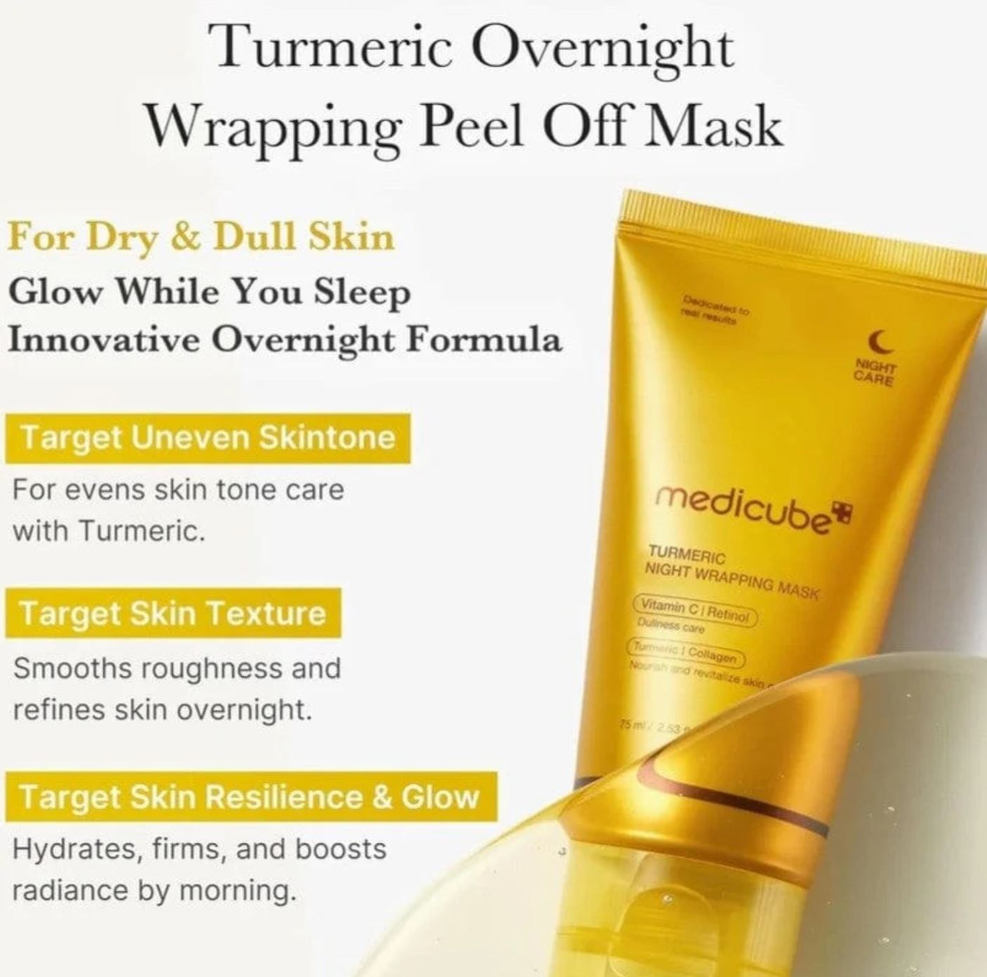 MEDICUBE Kojic Acid Turmeric Overnight Wrapping Mask